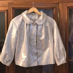 LAL silver leather crop jacket